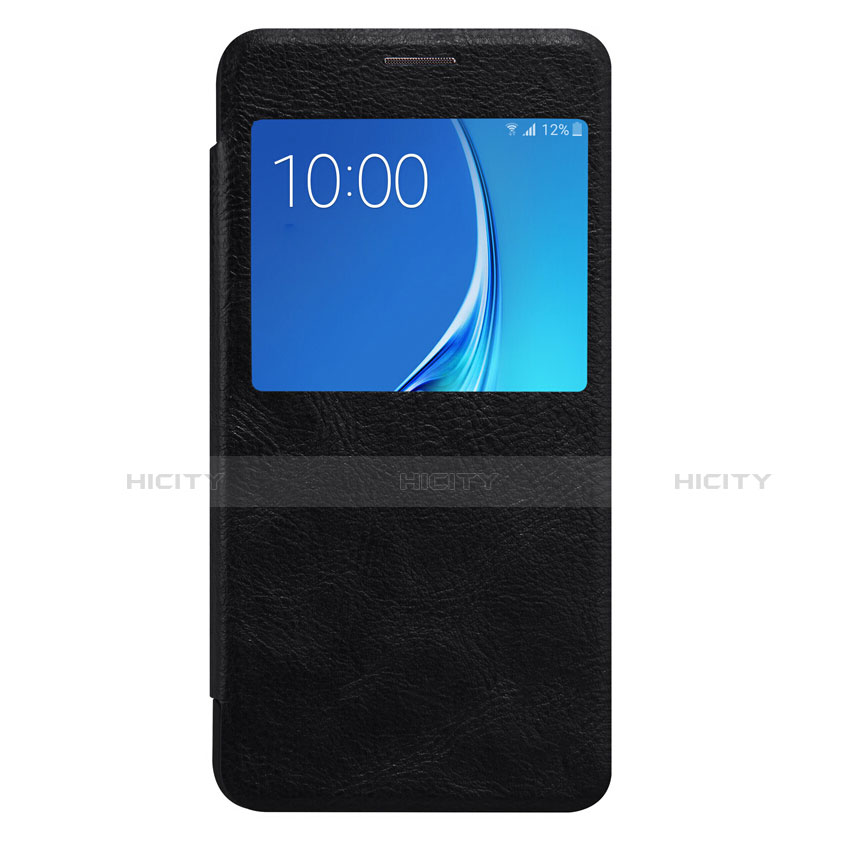 Samsung Galaxy J7 (2016) J710F J710FN用手帳型 レザーケース スタンド カバー S01 サムスン ブラック