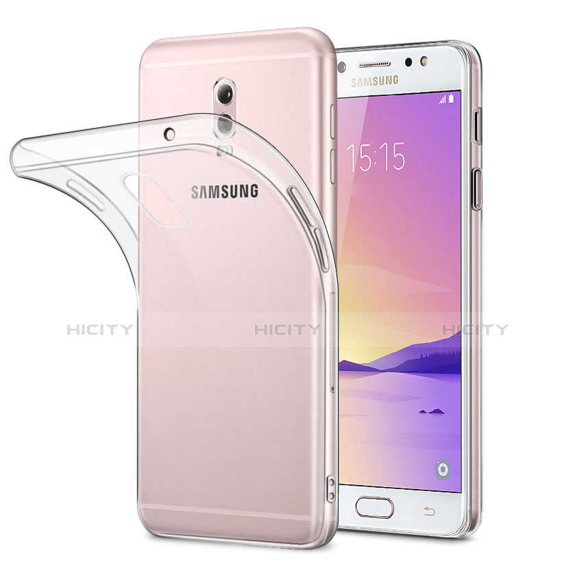 Samsung Galaxy J7 Plus用極薄ソフトケース シリコンケース 耐衝撃 全面保護 クリア透明 サムスン クリア