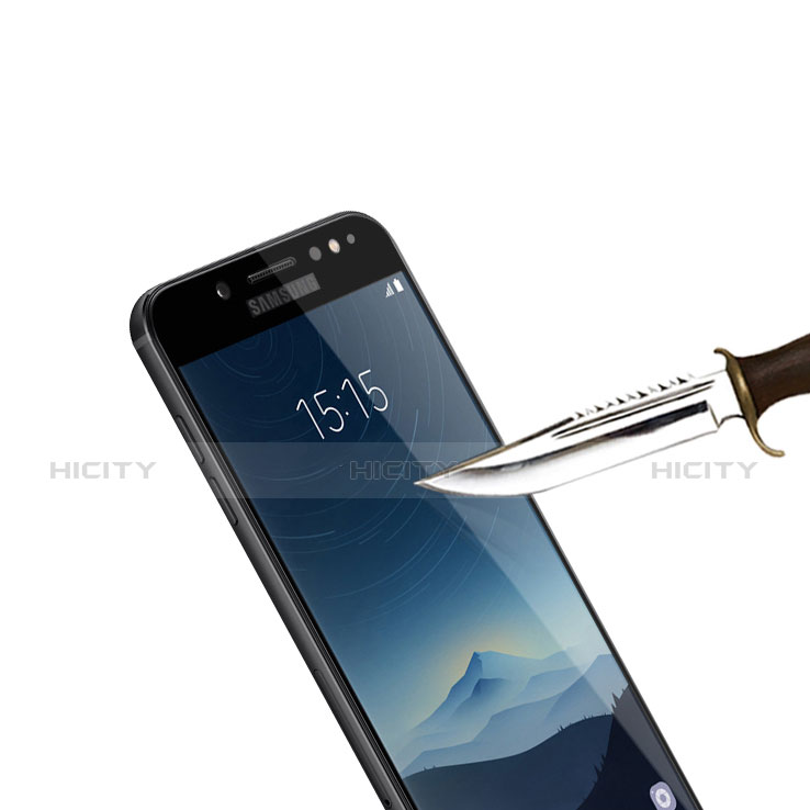 Samsung Galaxy J7 Plus用強化ガラス フル液晶保護フィルム サムスン ブラック