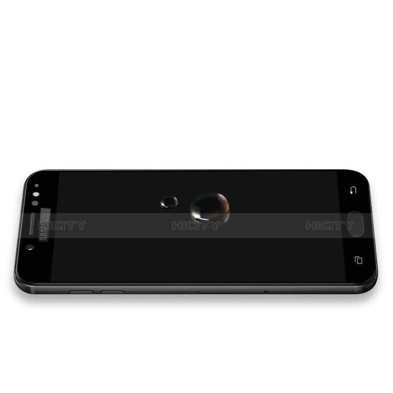 Samsung Galaxy J7 Plus用強化ガラス フル液晶保護フィルム サムスン ブラック