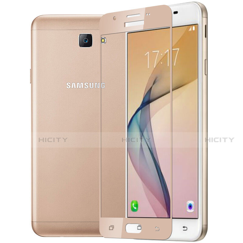 Samsung Galaxy J7 Prime用強化ガラス フル液晶保護フィルム サムスン ゴールド