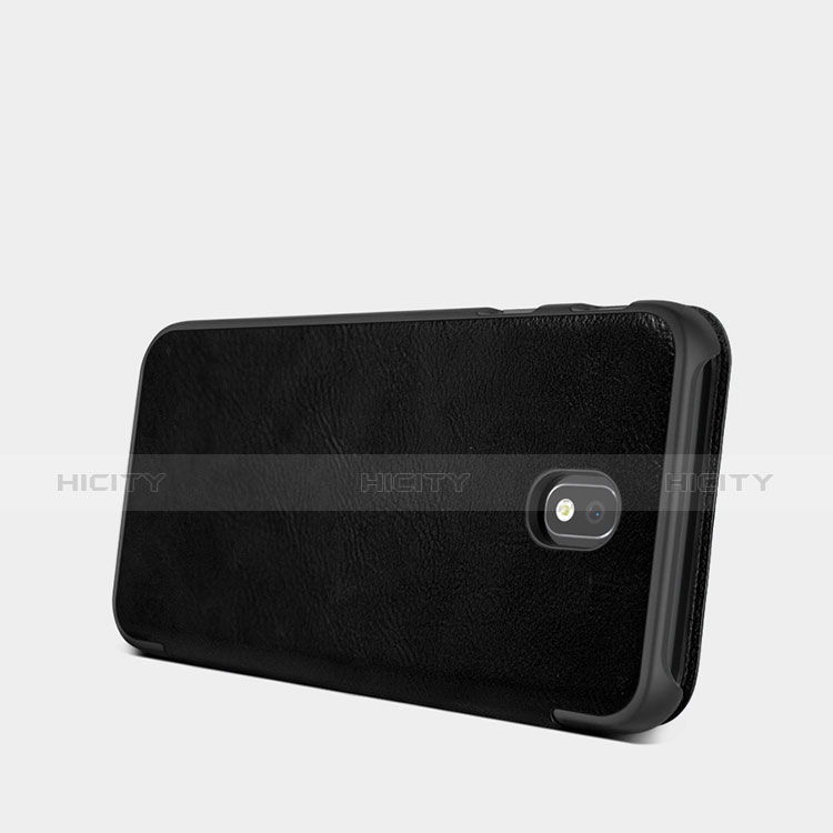 Samsung Galaxy J7 Pro用手帳型 レザーケース スタンド サムスン ブラック