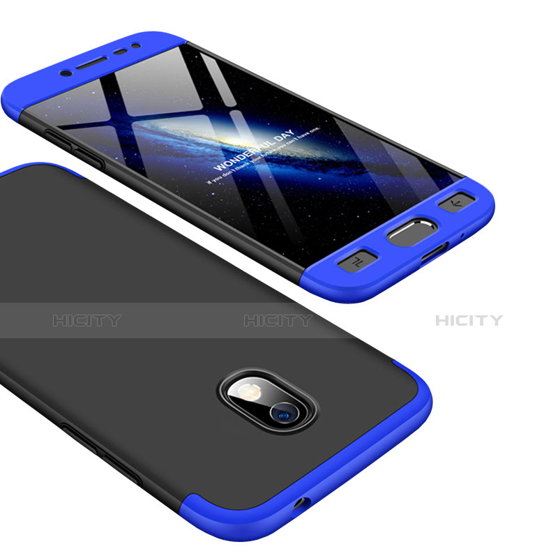 Samsung Galaxy J7 Pro用ハードケース プラスチック 質感もマット 前面と背面 360度 フルカバー サムスン ネイビー・ブラック