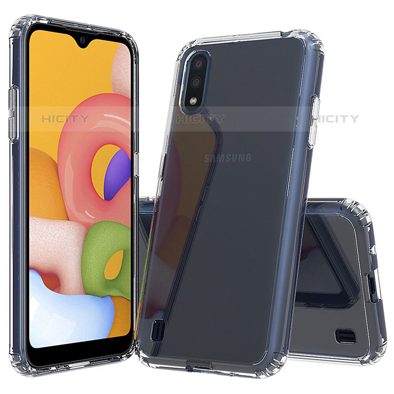 Samsung Galaxy M01用極薄ソフトケース シリコンケース 耐衝撃 全面保護 クリア透明 カバー サムスン クリア