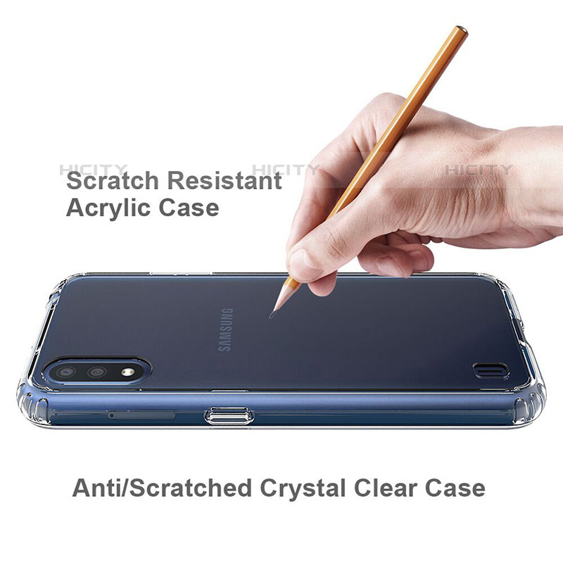 Samsung Galaxy M01用極薄ソフトケース シリコンケース 耐衝撃 全面保護 クリア透明 カバー サムスン クリア