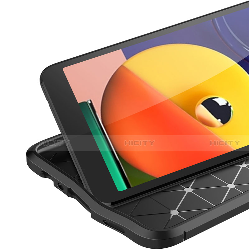 Samsung Galaxy M01 Core用シリコンケース ソフトタッチラバー レザー柄 カバー サムスン 