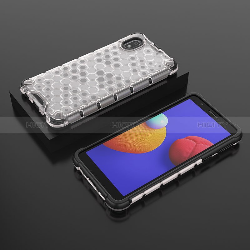 Samsung Galaxy M01 Core用360度 フルカバー ハイブリットバンパーケース クリア透明 プラスチック カバー AM2 サムスン 