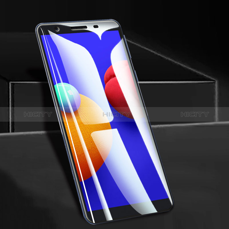 Samsung Galaxy M01 Core用強化ガラス フル液晶保護フィルム サムスン ブラック