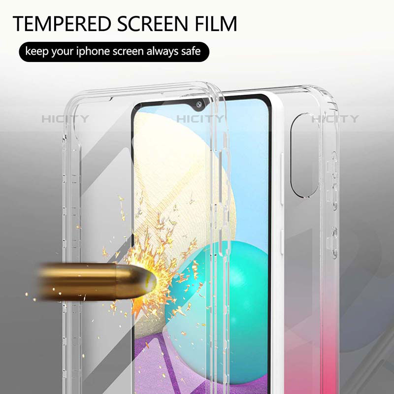 Samsung Galaxy M02用前面と背面 360度 フルカバー 極薄ソフトケース シリコンケース 耐衝撃 全面保護 バンパー 勾配色 透明 サムスン 