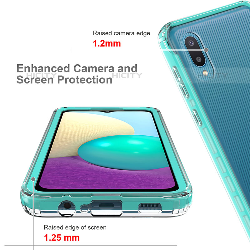 Samsung Galaxy M02用ハイブリットバンパーケース プラスチック 兼シリコーン カバー 前面と背面 360度 フル サムスン 