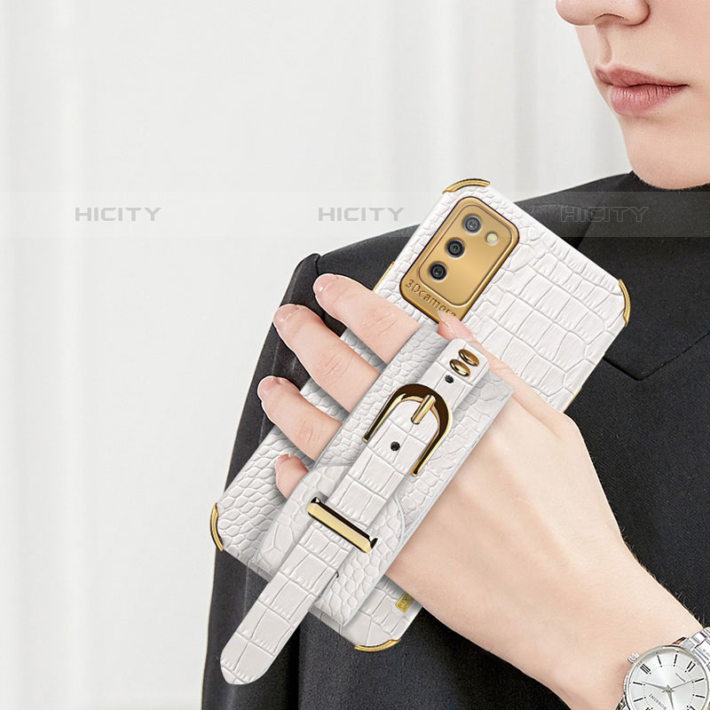 Samsung Galaxy M02s用ケース 高級感 手触り良いレザー柄 S03 サムスン 