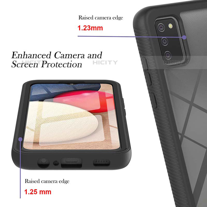 Samsung Galaxy M02s用360度 フルカバー ハイブリットバンパーケース クリア透明 プラスチック カバー ZJ1 サムスン 