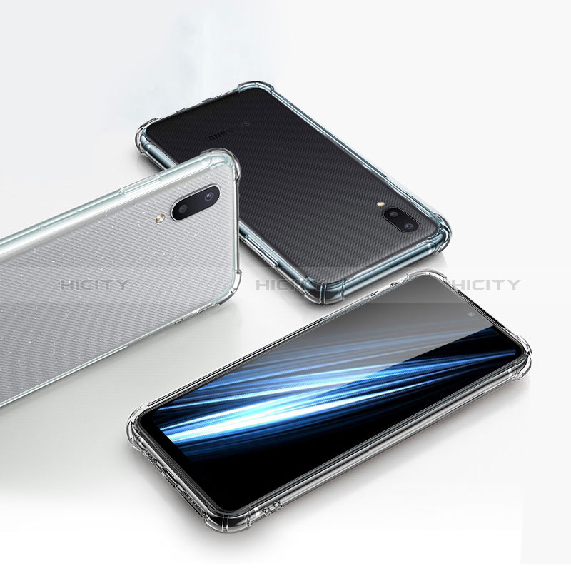 Samsung Galaxy M10用極薄ソフトケース シリコンケース 耐衝撃 全面保護 クリア透明 T02 サムスン クリア