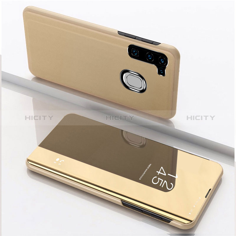Samsung Galaxy M11用手帳型 レザーケース スタンド 鏡面 カバー L04 サムスン ゴールド