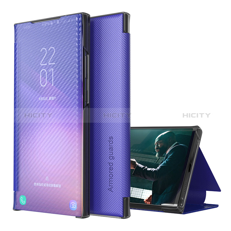 Samsung Galaxy M12用手帳型 レザーケース スタンド カバー ZL1 サムスン パープル