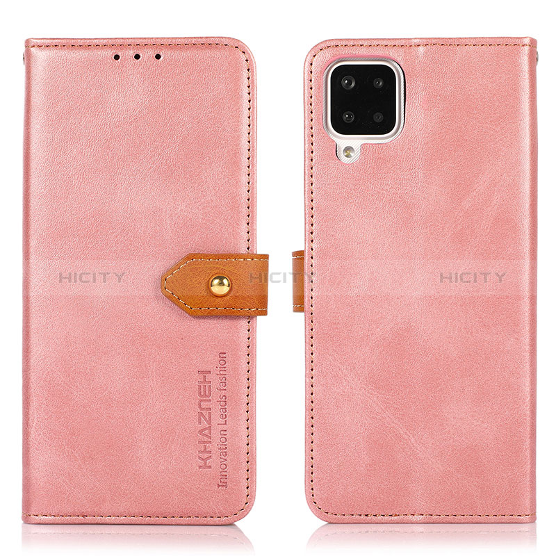 Samsung Galaxy M12用手帳型 レザーケース スタンド カバー N07P サムスン ピンク