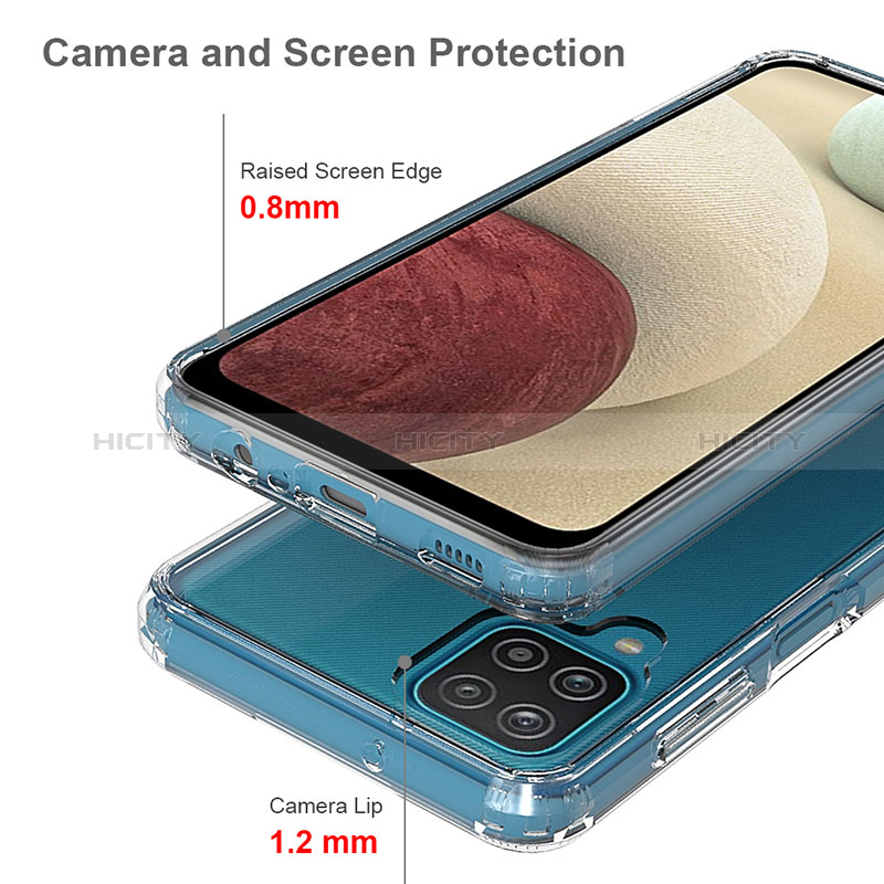 Samsung Galaxy M12用360度 フルカバー ハイブリットバンパーケース クリア透明 プラスチック カバー ZJ5 サムスン 
