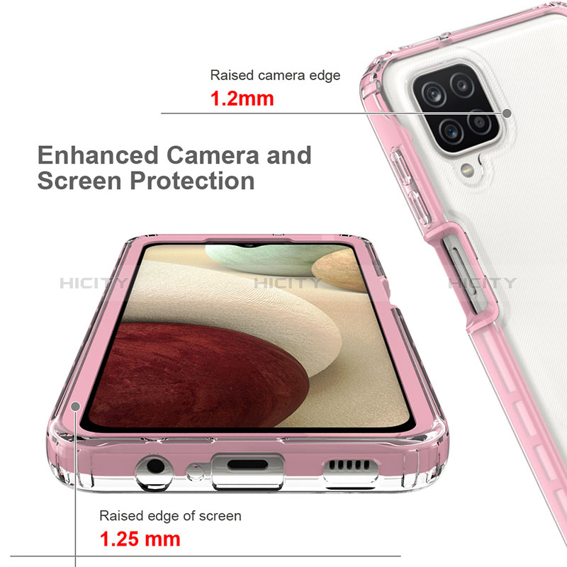 Samsung Galaxy M12用360度 フルカバー ハイブリットバンパーケース クリア透明 プラスチック カバー JX1 サムスン 