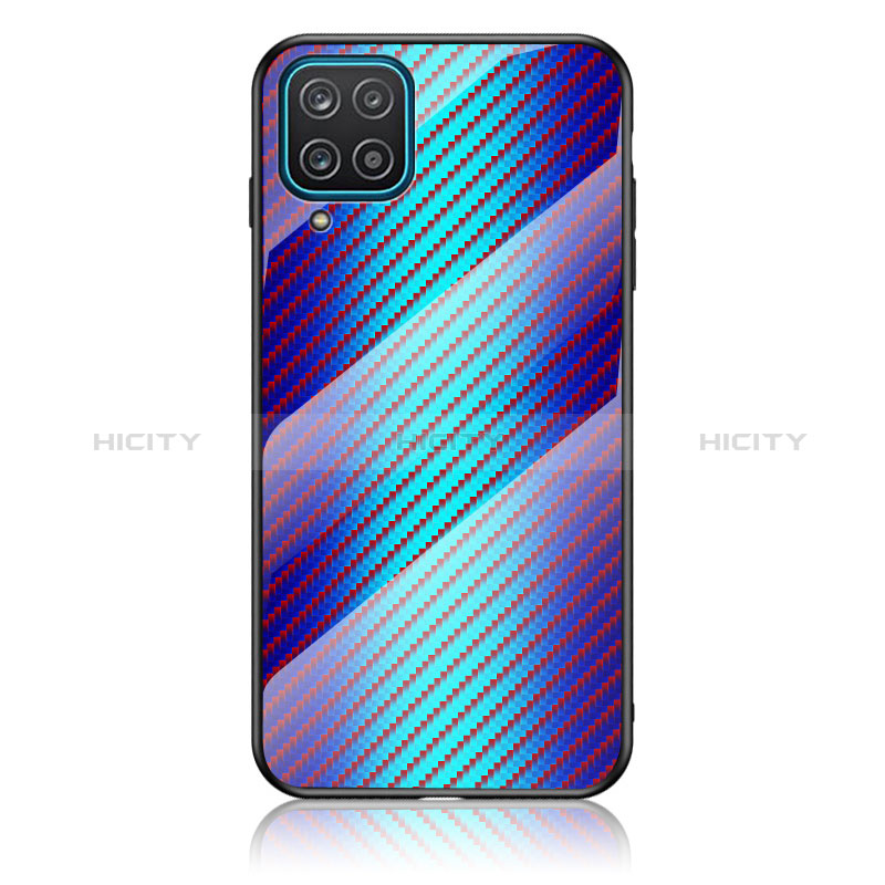 Samsung Galaxy M12用ハイブリットバンパーケース プラスチック 鏡面 虹 グラデーション 勾配色 カバー LS2 サムスン 