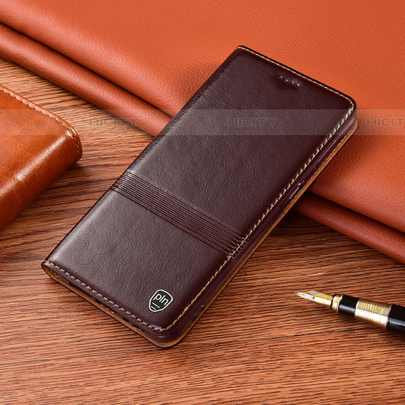 Samsung Galaxy M13 4G用手帳型 レザーケース スタンド カバー H06P サムスン ブラウン