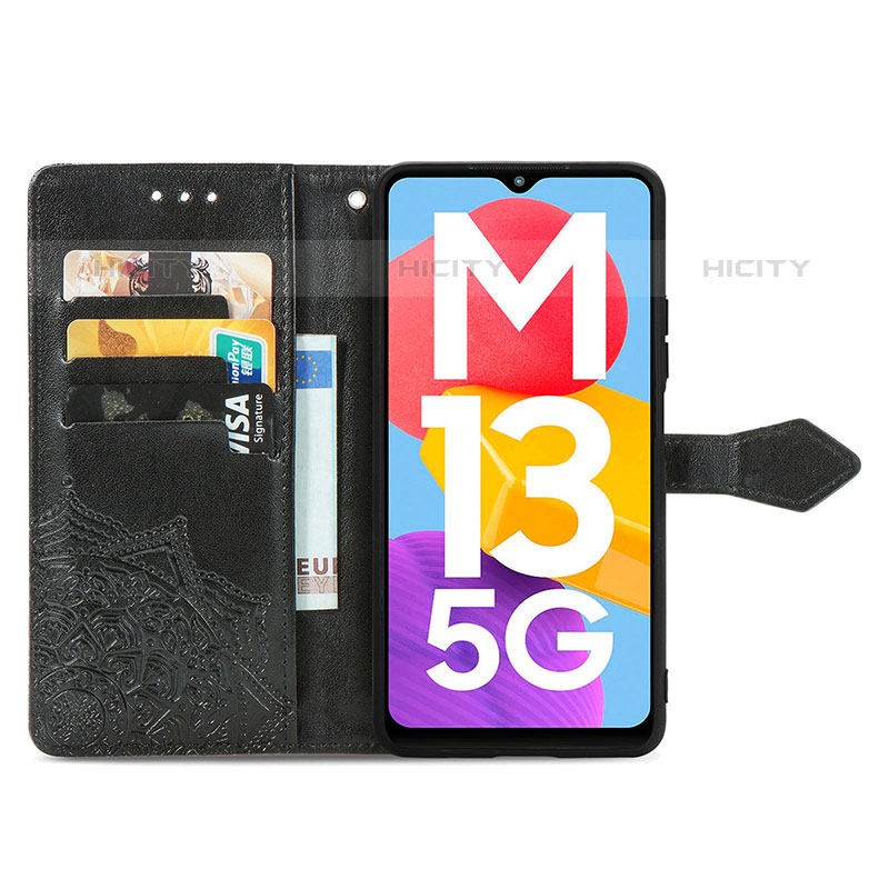 Samsung Galaxy M13 5G用手帳型 レザーケース スタンド パターン カバー S04D サムスン 