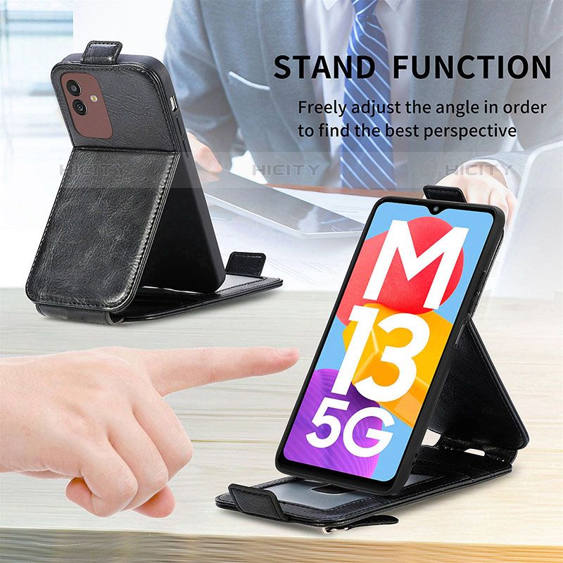 Samsung Galaxy M13 5G用フリップ レザーケース スタンド サムスン 