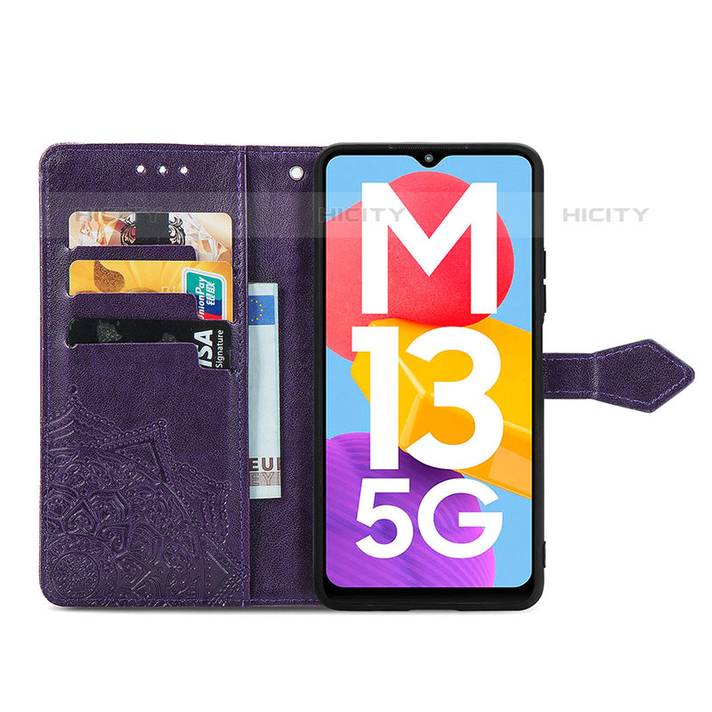 Samsung Galaxy M13 5G用手帳型 レザーケース スタンド パターン カバー サムスン 