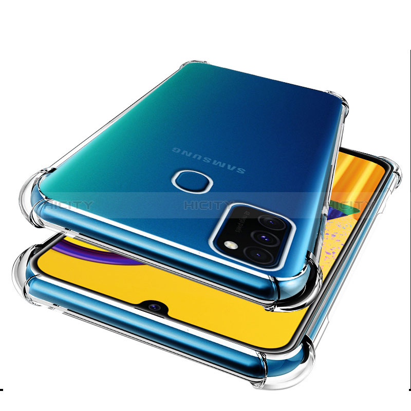 Samsung Galaxy M21用極薄ソフトケース シリコンケース 耐衝撃 全面保護 クリア透明 T03 サムスン クリア