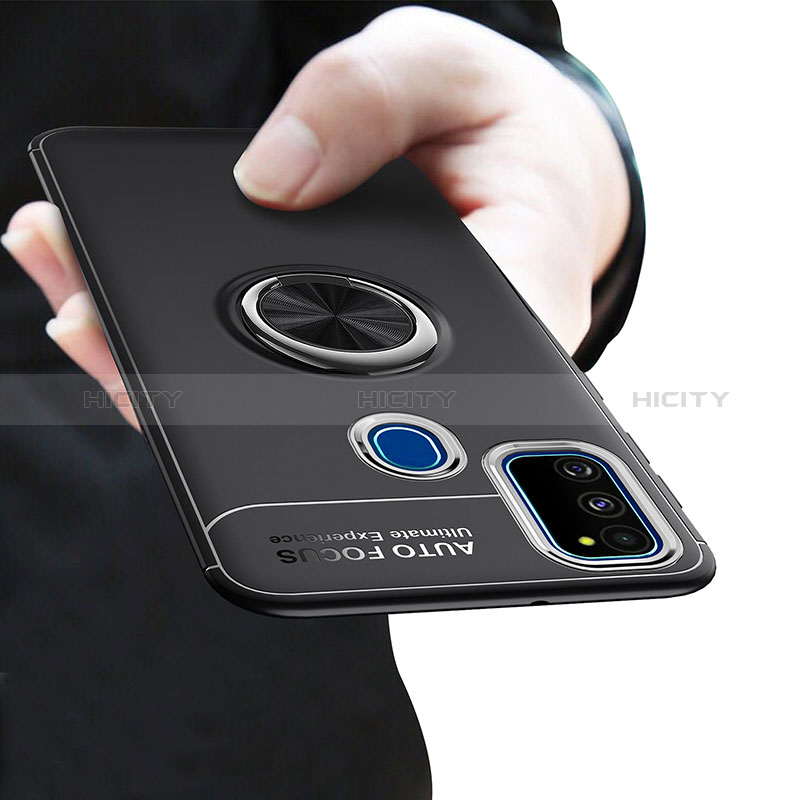 Samsung Galaxy M21用極薄ソフトケース シリコンケース 耐衝撃 全面保護 アンド指輪 マグネット式 バンパー JM1 サムスン 