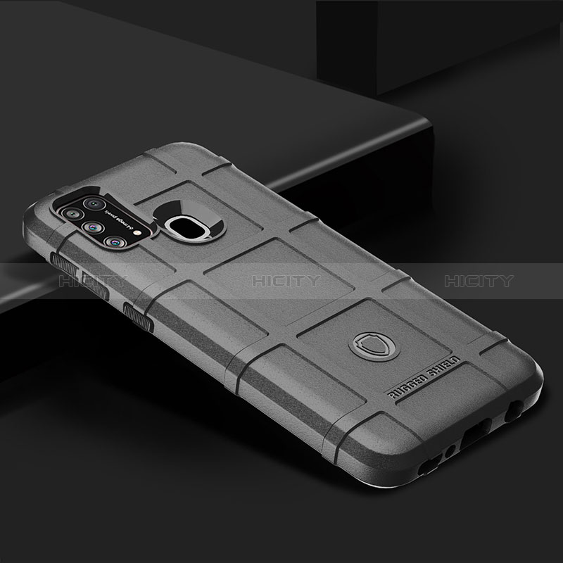 Samsung Galaxy M21s用360度 フルカバー極薄ソフトケース シリコンケース 耐衝撃 全面保護 バンパー J01S サムスン グレー
