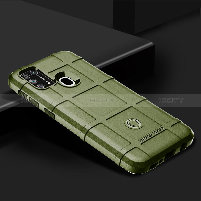 Samsung Galaxy M21s用360度 フルカバー極薄ソフトケース シリコンケース 耐衝撃 全面保護 バンパー J01S サムスン グリーン
