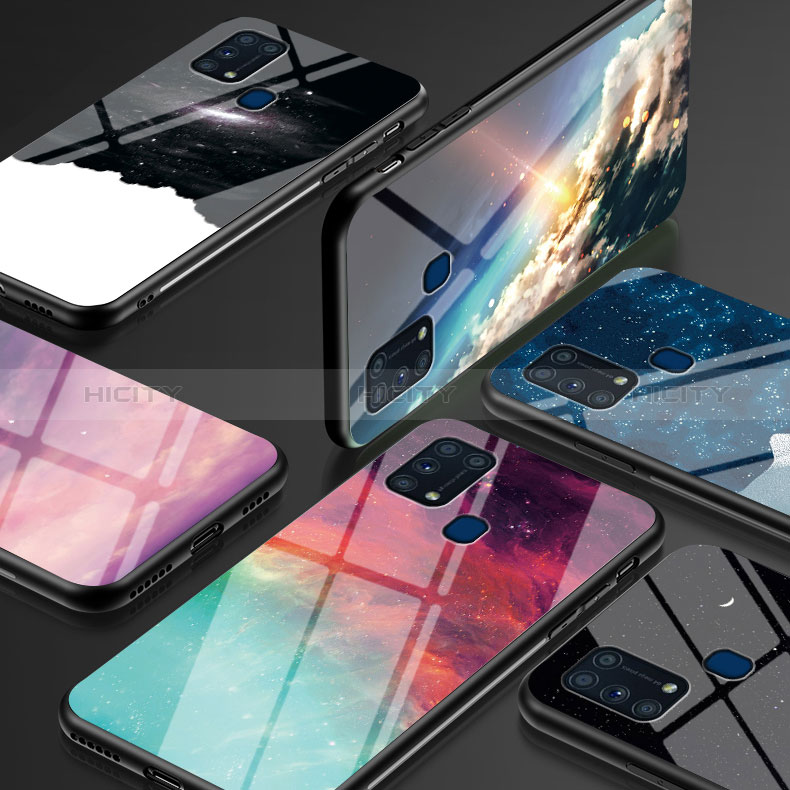 Samsung Galaxy M21s用ハイブリットバンパーケース プラスチック パターン 鏡面 カバー LS1 サムスン 