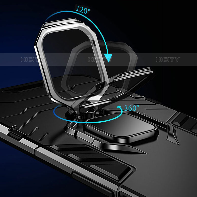 Samsung Galaxy M22 4G用ハイブリットバンパーケース プラスチック アンド指輪 マグネット式 R01 サムスン 