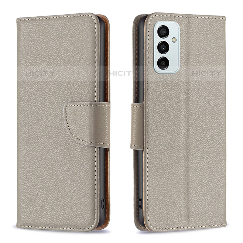 Samsung Galaxy M23 5G用手帳型 レザーケース スタンド カバー B06F サムスン グレー