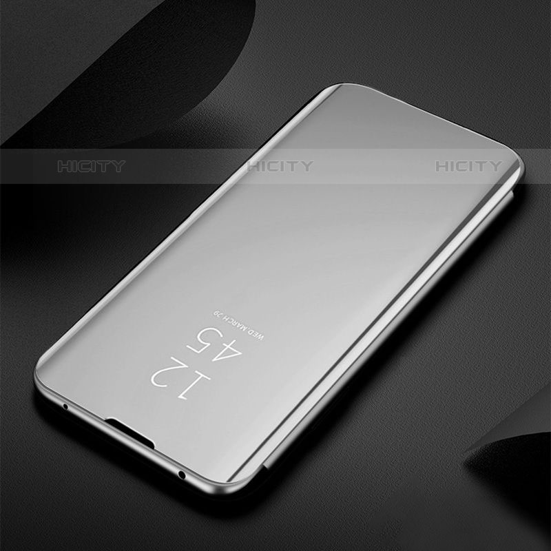 Samsung Galaxy M23 5G用手帳型 レザーケース スタンド 鏡面 カバー L01 サムスン シルバー
