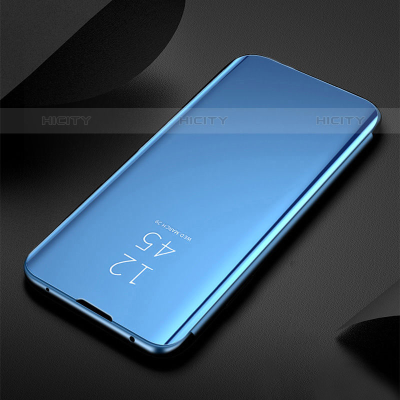 Samsung Galaxy M23 5G用手帳型 レザーケース スタンド 鏡面 カバー L01 サムスン ネイビー