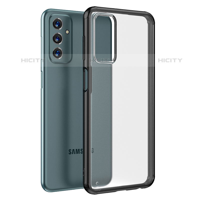 Samsung Galaxy M23 5G用ハイブリットバンパーケース クリア透明 プラスチック カバー WL1 サムスン ブラック