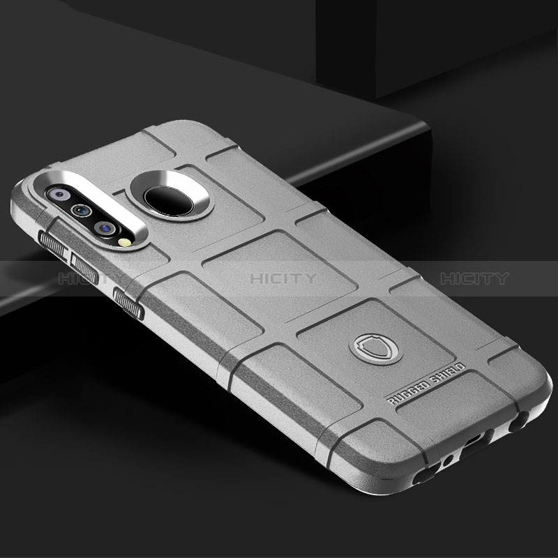 Samsung Galaxy M30用360度 フルカバー極薄ソフトケース シリコンケース 耐衝撃 全面保護 バンパー J02S サムスン グレー