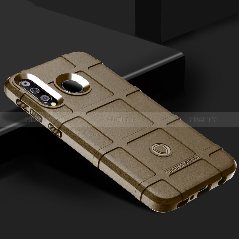 Samsung Galaxy M30用360度 フルカバー極薄ソフトケース シリコンケース 耐衝撃 全面保護 バンパー J02S サムスン ブラウン