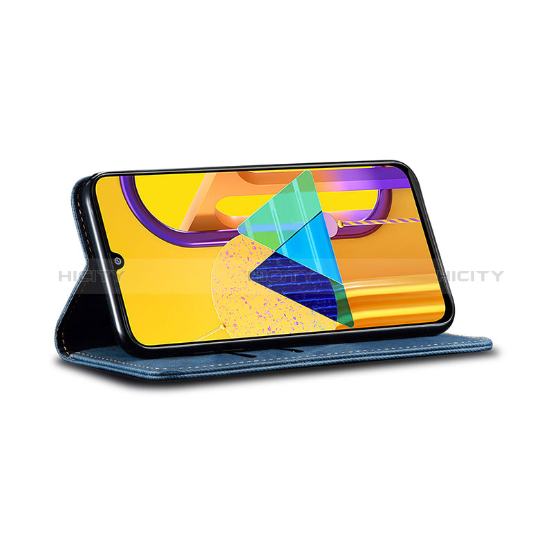 Samsung Galaxy M30s用手帳型 布 スタンド サムスン 