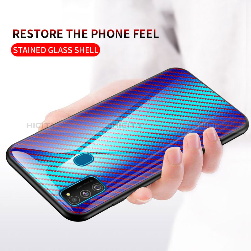 Samsung Galaxy M30s用ハイブリットバンパーケース プラスチック 鏡面 虹 グラデーション 勾配色 カバー LS2 サムスン 