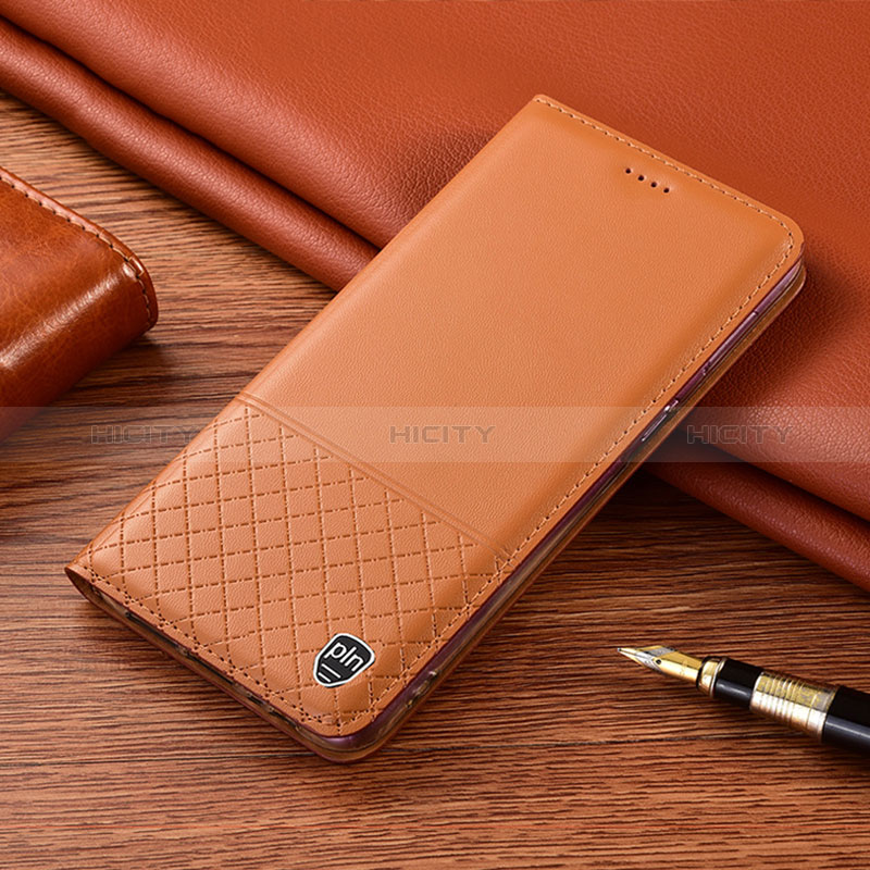 Samsung Galaxy M31用手帳型 レザーケース スタンド カバー H10P サムスン オレンジ