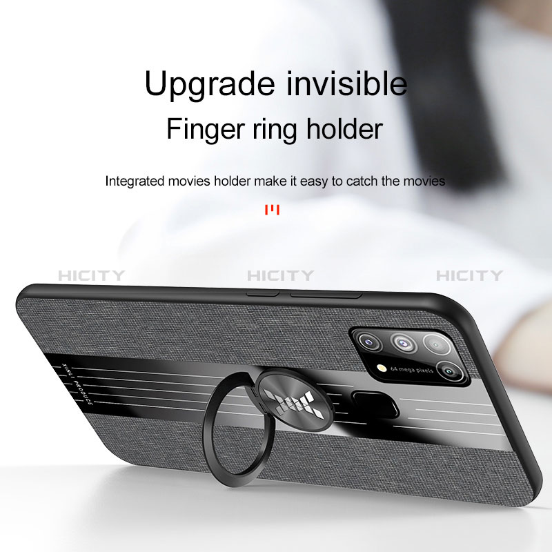 Samsung Galaxy M31用極薄ソフトケース シリコンケース 耐衝撃 全面保護 アンド指輪 マグネット式 バンパー X01L サムスン 
