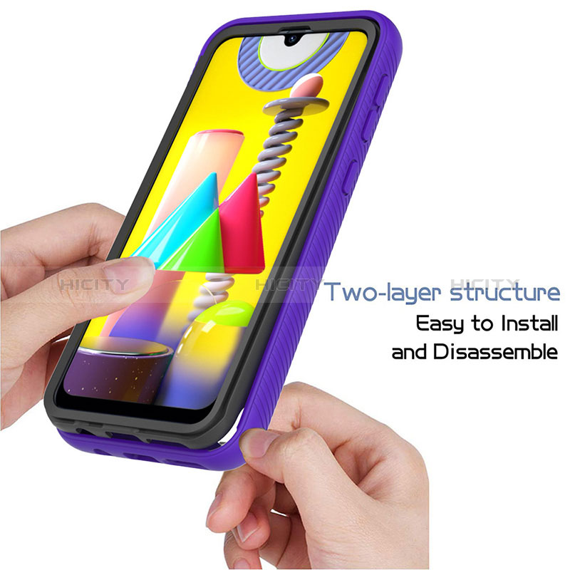 Samsung Galaxy M31用360度 フルカバー ハイブリットバンパーケース クリア透明 プラスチック カバー ZJ1 サムスン 