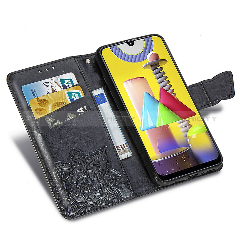 Samsung Galaxy M31用手帳型 レザーケース スタンド バタフライ 蝶 カバー サムスン 