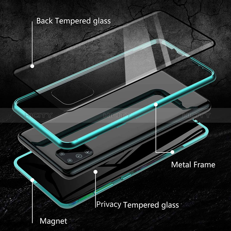 Samsung Galaxy M31 Prime Edition用ケース 高級感 手触り良い アルミメタル 製の金属製 360度 フルカバーバンパー 鏡面 カバー サムスン 