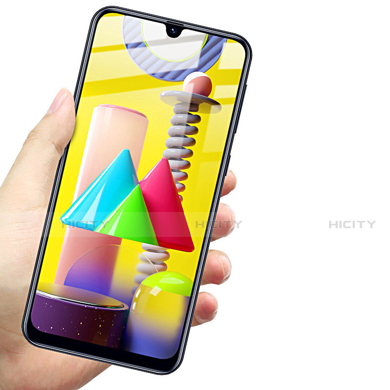 Samsung Galaxy M31 Prime Edition用強化ガラス フル液晶保護フィルム サムスン ブラック