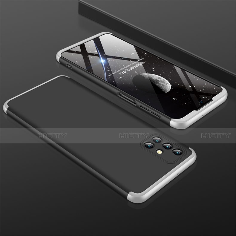Samsung Galaxy M31s用ハードケース プラスチック 質感もマット 前面と背面 360度 フルカバー M01 サムスン シルバー・ブラック