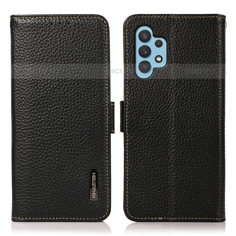 Samsung Galaxy M32 5G用手帳型 レザーケース スタンド カバー B03H サムスン ブラック