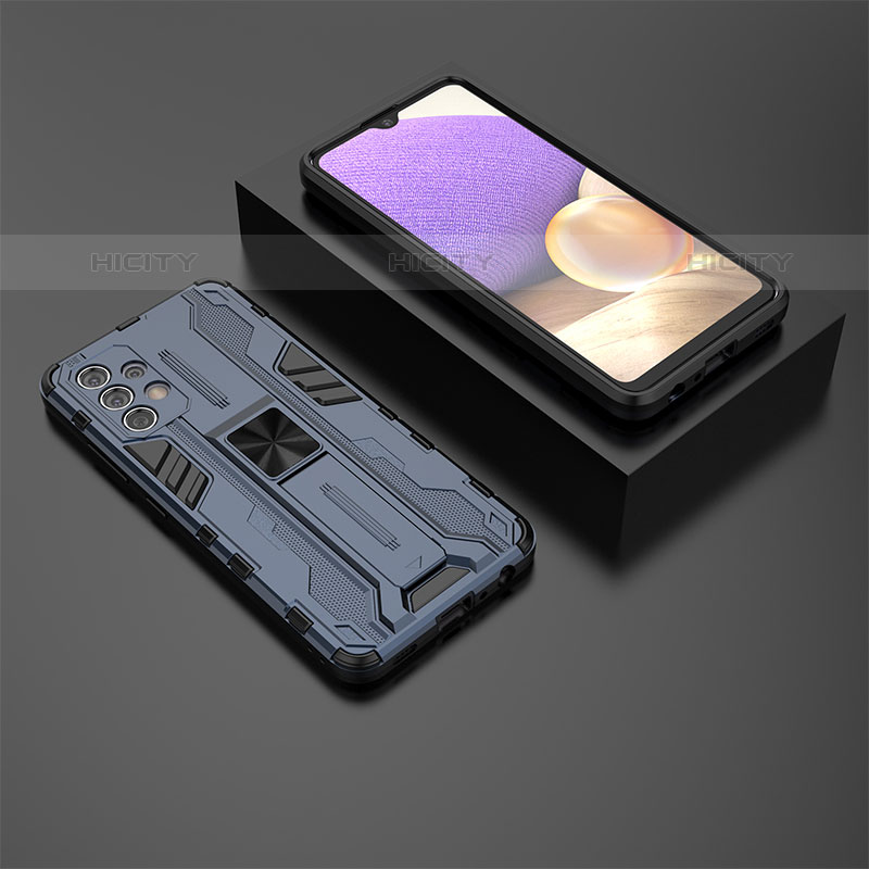 Samsung Galaxy M32 5G用ハイブリットバンパーケース スタンド プラスチック 兼シリコーン カバー マグネット式 T01 サムスン 